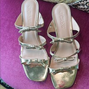 J. Crew Gold Sandals with Elegant Metallic Finish